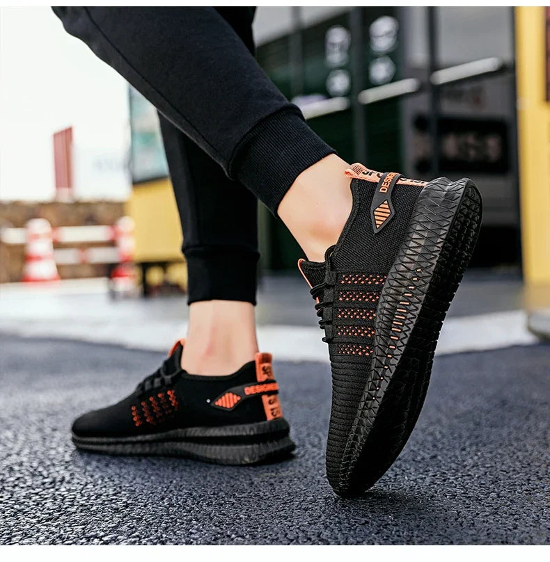Zapatillas de moda ligeras para hombre, calzado casual transpirable con cordones, zapatos de caminar para hombre, calzado casual de verano
