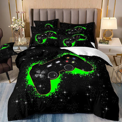 Gamer Bedding Sets for Boy Kid Gaming Duvet Cover Set Queen Video Games Comforter Cover, Playstation Designs Bed Set for Teen Men