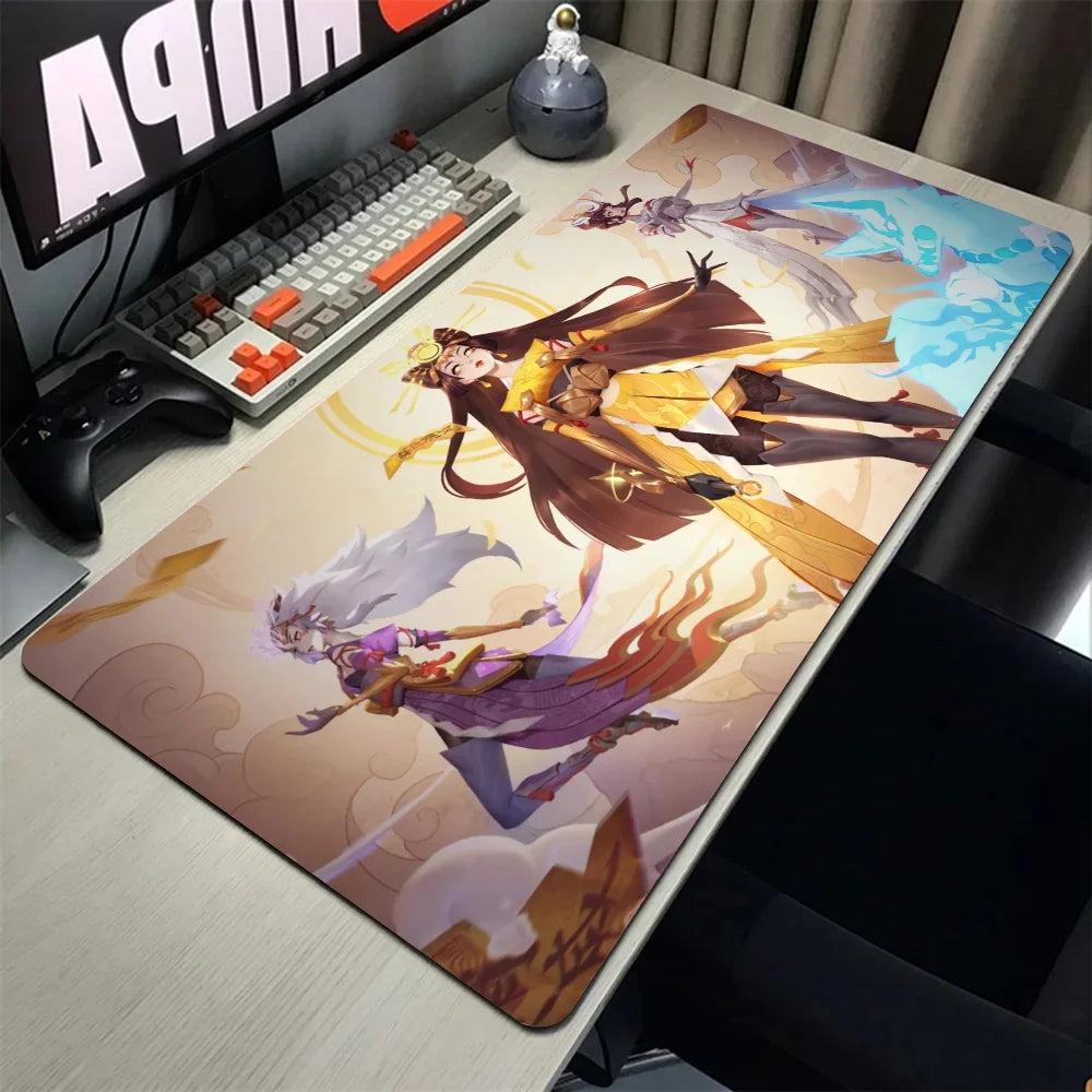 Podkładka pod mysz Amaterasu Kiriko Overwatch, mata na biurko z podkładką, akcesoria gamingowe Prime Gaming, XXL mata pod klawiaturę i podkładka ochronna