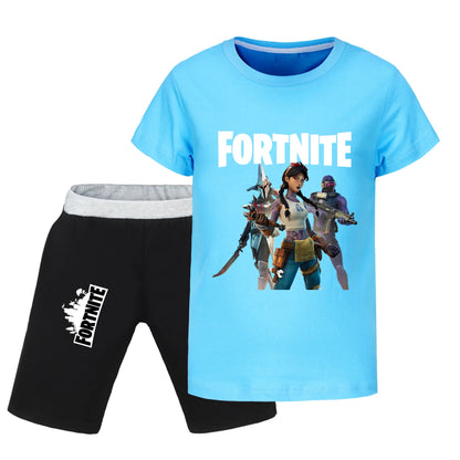 Fortnite Summer Kids Cartoon T-shirts Shorts Two-piece Set Baby Boys Tracksuit Girls Outfits505
