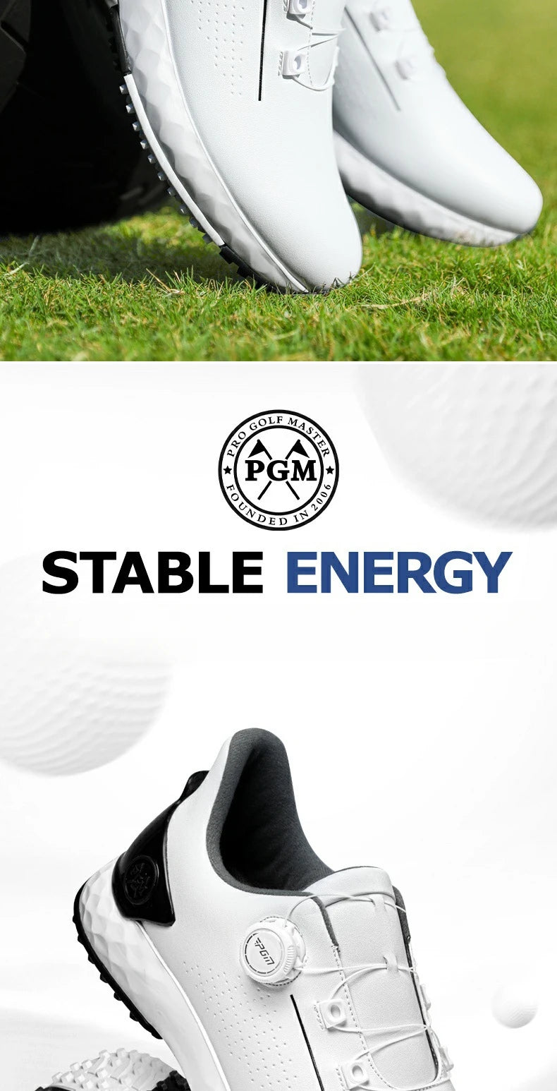 PGM Men's Golf Shoes Sneakers Comfortable Cushioning Knob Lace Waterproof and Anti Slip Height Increase XZ408