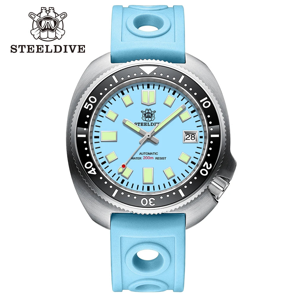 STEELDIVE New Arrival 44mm SD1974 Orange Dial Ceramic Bezel Super Luminous 200m NH35 Automatic Dive Watch with Milled Clasp