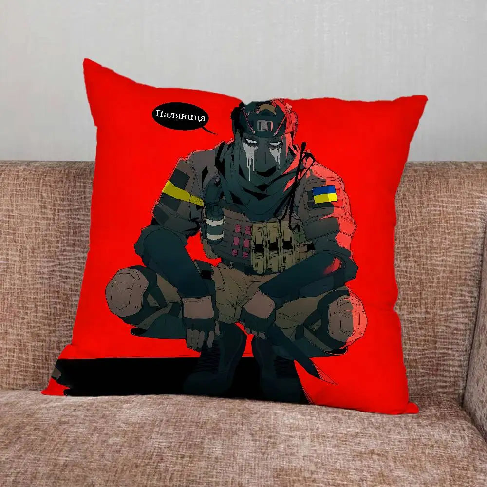 C-Cod C-Call of Duty Simon Ghost Riley Pillow Case For Home Bedroom Car Office Decoration Living Room Sofa Cushion Cover