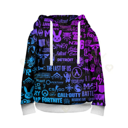 Sweatshirt com Capuz Fortnite Cool Heroes para Rapaz, Estilo Cosplay, Casaco Infantil com Desenho Animado para Primavera e Outono