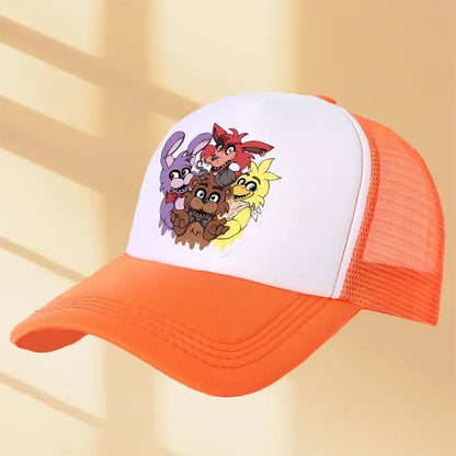 FNAF beisbolo kepurė „Five Nights at Freddy’s“ unisex kepurės nuo saulės su animacinių filmų ir anime motyvais, berniukams ir mergaitėms skirtos mados kepurės, gimtadienio šventės dovanos