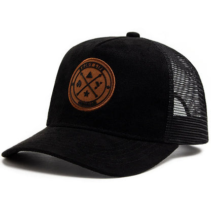 Populär mesh-baseballkeps, unisex, moderiktig, avslappnad, andningsbar, med bokstavsikon, hiphop-trucker-keps, utomhussport, pappakeps