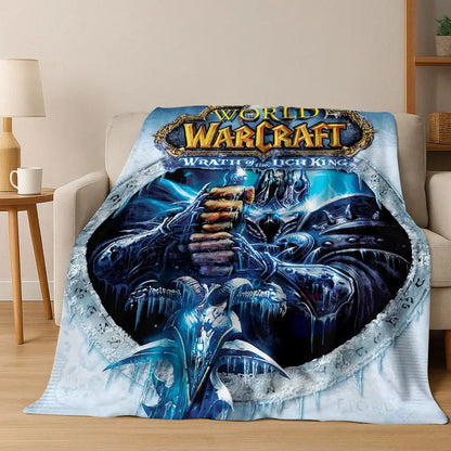 Coperta in flanella WOW World of Warcraft Arthas Demon Illidan Sylvanas, plaid morbido e confortevole per casa, camera da letto, letto, divano, copridivano, idea regalo