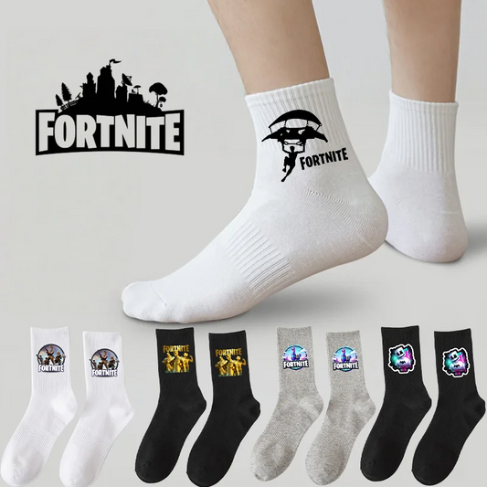 Fortnite Socks Cartoon Game Character Long Socks for Kids and Students in Spring and Autumn Solid Color Cotton Socks Birthday Gifts