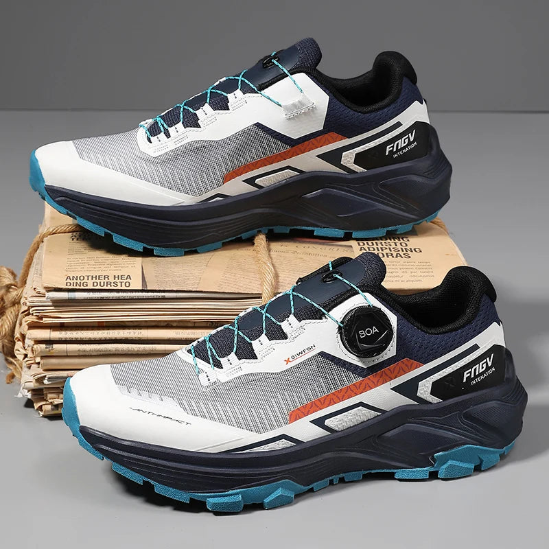 Spring & Summer Men's Running Shoes Outdoor Hiking, Wear-Resistant Trail Shoes with BOA Closure, Breathable Sports & Casual Style