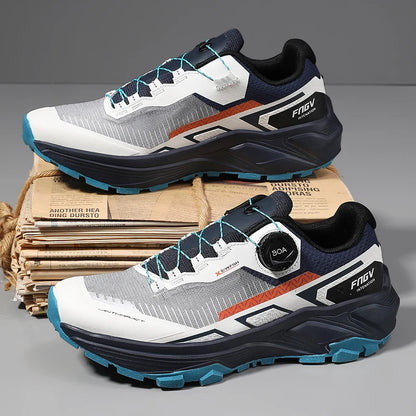 Spring & Summer Men's Running Shoes Outdoor Hiking, Wear-Resistant Trail Shoes with BOA Closure, Breathable Sports & Casual Style