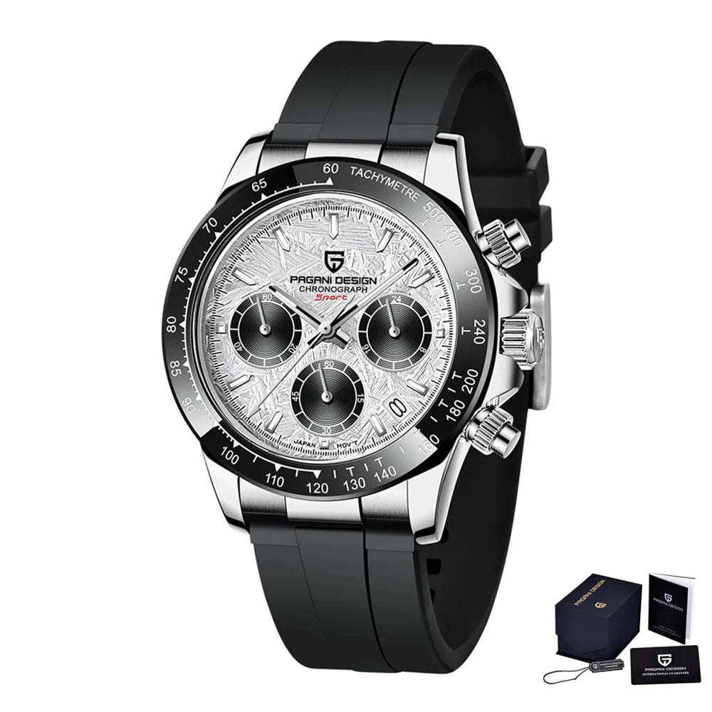 Nuevo original PAGANI DESIGN PD-1664 reloj de pulsera de lujo para hombre con movimiento de cuarzo japonés VK63, cristal de zafiro, cronógrafo impermeable dorado