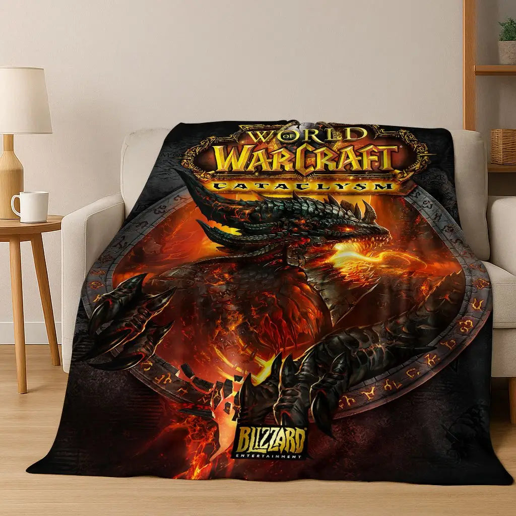 Coperta in flanella WOW World of Warcraft Arthas Demon Illidan Sylvanas, plaid morbido e confortevole per casa, camera da letto, letto, divano, copridivano, idea regalo