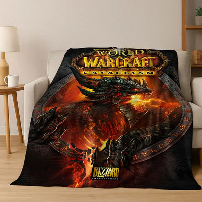 Coperta in flanella WOW World of Warcraft Arthas Demon Illidan Sylvanas, plaid morbido e confortevole per casa, camera da letto, letto, divano, copridivano, idea regalo