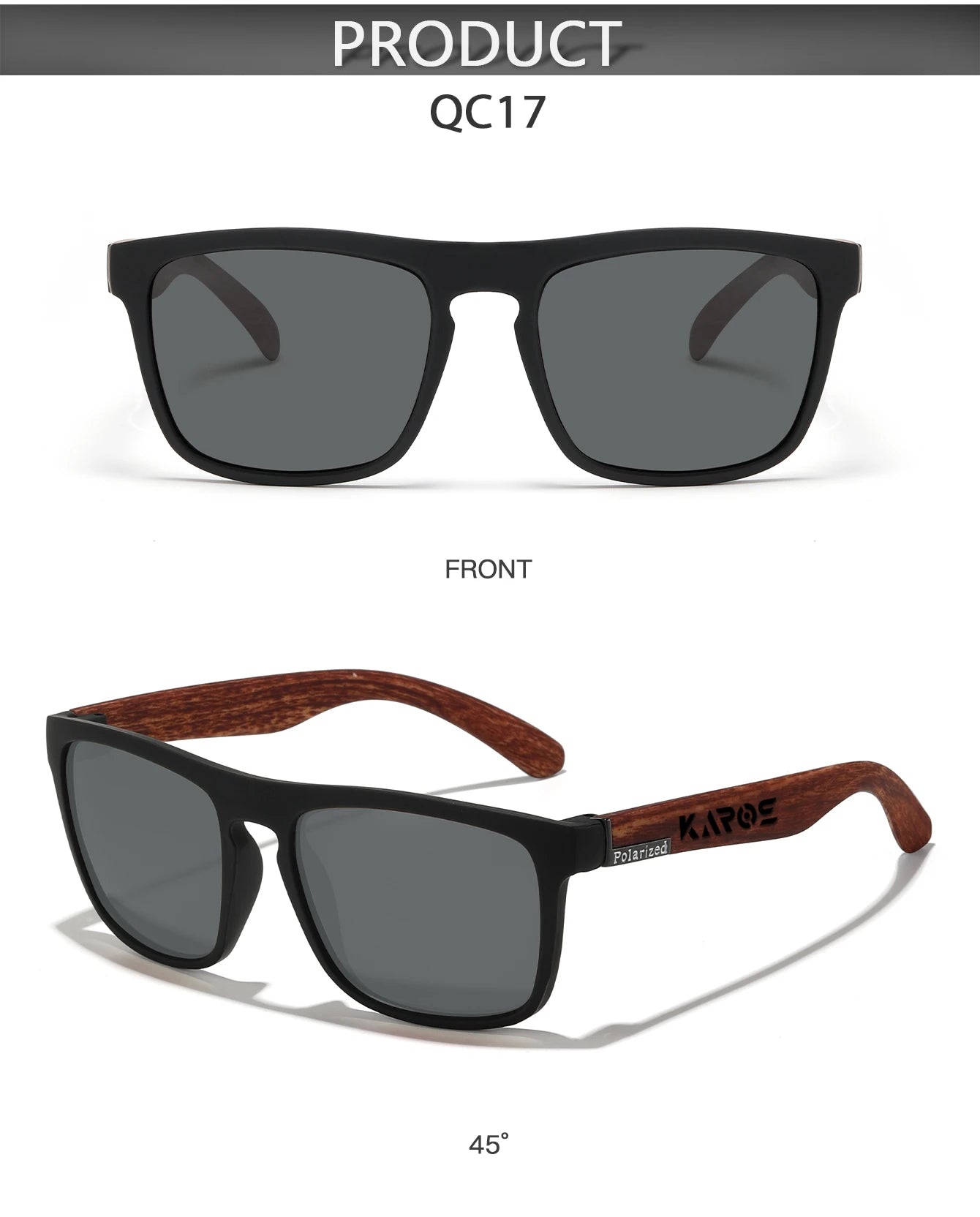 Karos Vintage Polarized Sunglasses Fashion Square Travel Driving Fishing Glasses Men Women Sports UV400 Eyewear Box YZ2024WB
