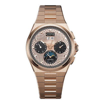 BONEST GATTI 2026 New Men's Automatic Watch 316L Stainless Steel Luminous Date Week Month 24H Display Business Mechanical watch