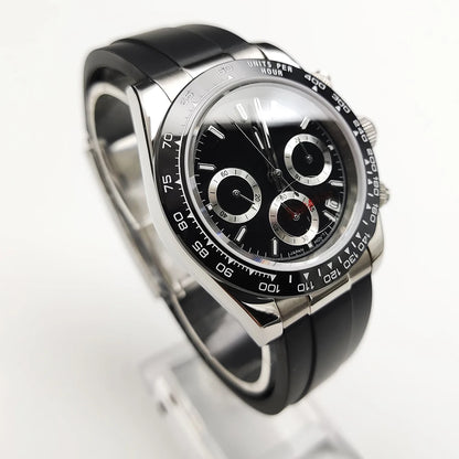 20 Colors dress 39mm Quartz Chronograph Sapphire Crystal Stainless Luminous Men's Watch VK63 Movement Calendar Strap