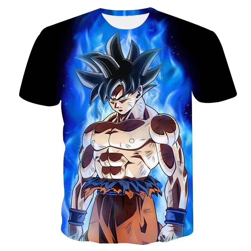 Dragon Ball Goku Cosplay T Shirts Super Saiyan Boys Kids Clothes Short Sleeve T-shirt White Black Orange Breathable Jersey