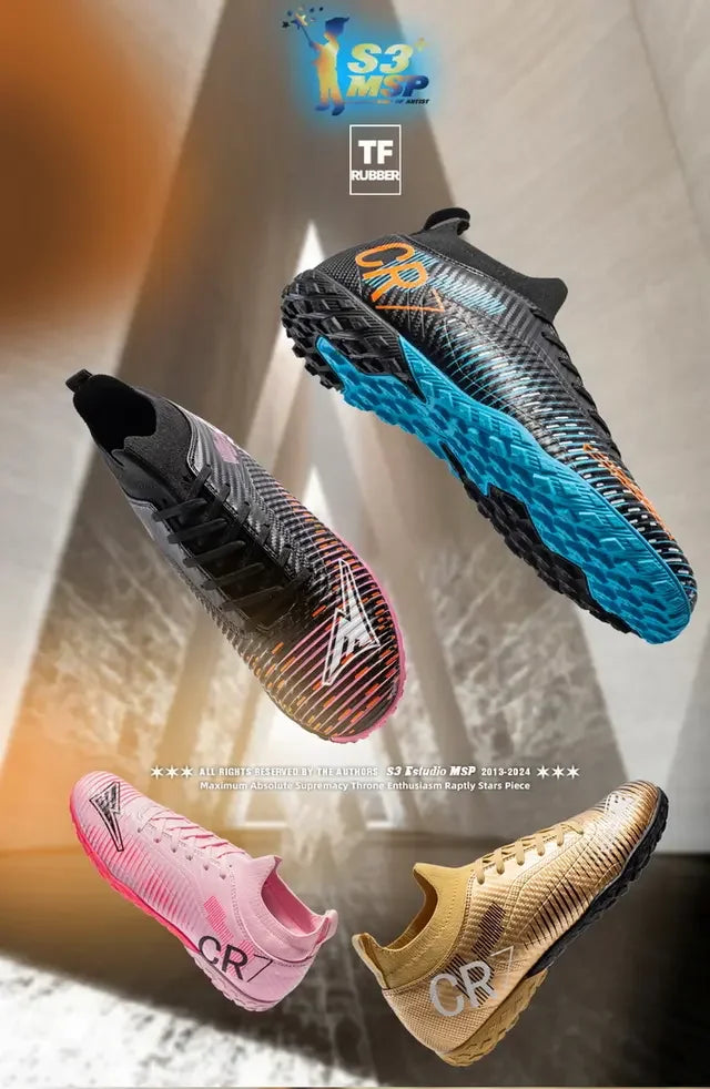 Scarpe da calcio per bambini antiurto sulla punta, chiusura con lacci, tacchetti corti antiscivolo, resistenti all’usura e traspiranti, per partite su erba all’aperto