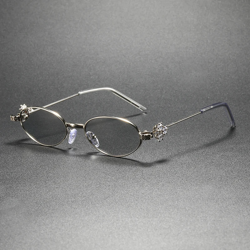 High-End Elegant Diamond-Embellished UV-Protective Sunglasses, Exquisite Stylish Diamond-Inlaid Oval Sunglasses