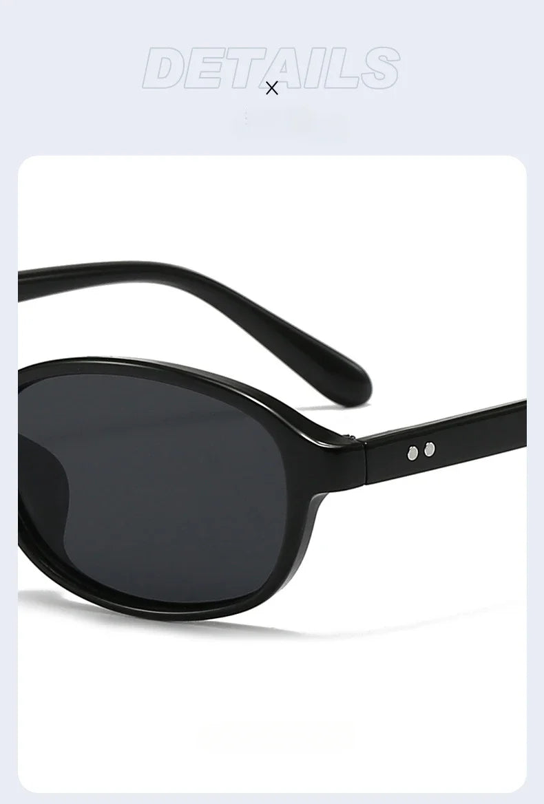 Personalized oval-shaped small frame plastic-rimmed sunglasses for men and women, suitable for daily sun protection