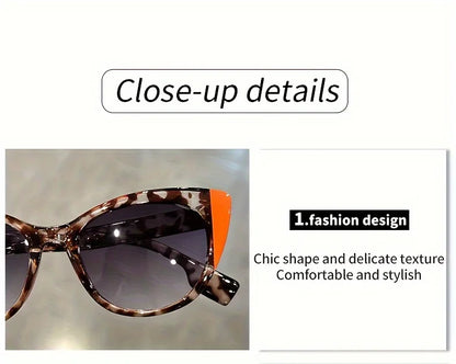 New Glossy Red Black Color-Block Gradient Cat-Eye Sunglasses Chic Women's Glasses with Anti-Glare Lenses for Fashionable Travel