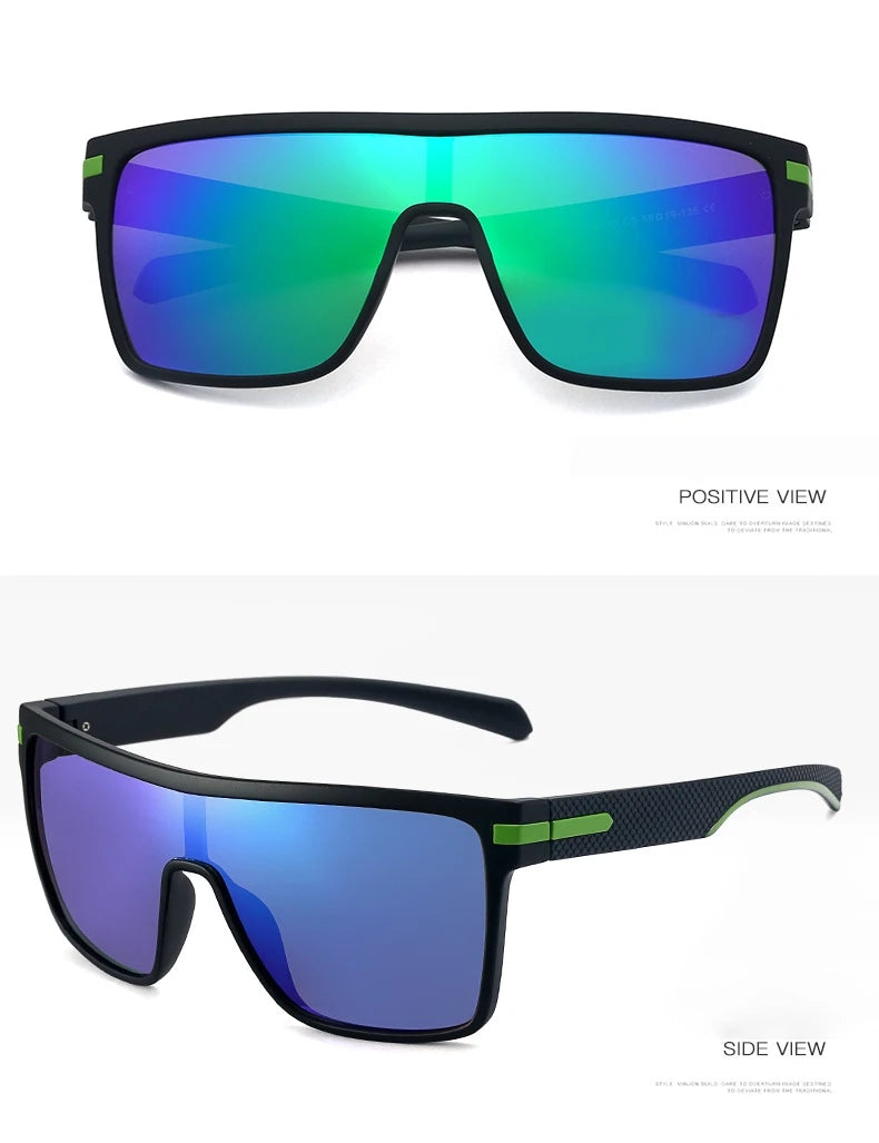 Oversized Square Fashion Sunglasses Monolithic UV400 Lens for Driving Vacation Daily Unisex Retro Shield Classic Elegance