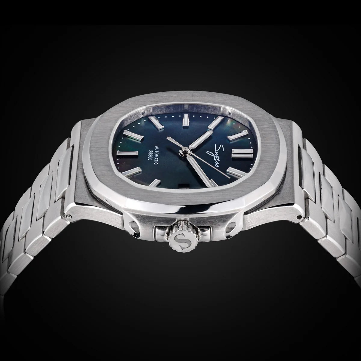 Orologio da uomo Sugess automatico meccanico da polso, movimento Miyota 9015, quadrante MOP, luminoso, impermeabile 5bar, bracciale di lusso S466