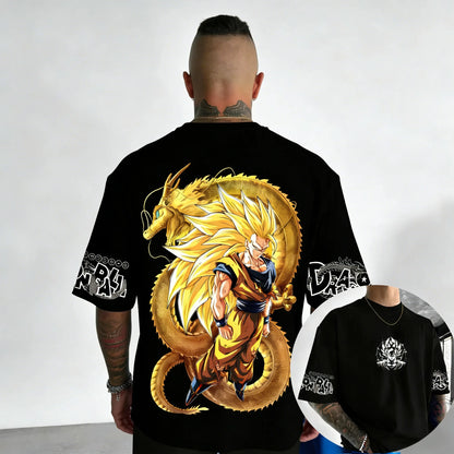 Koszulka bawełniana z motywem anime Dragon Ball – Super Saiyan 3, model wspólnej marki, damska i męska, nowa letnia, luźna, codzienna, w dużym rozmiarze, z krótkim rękawem