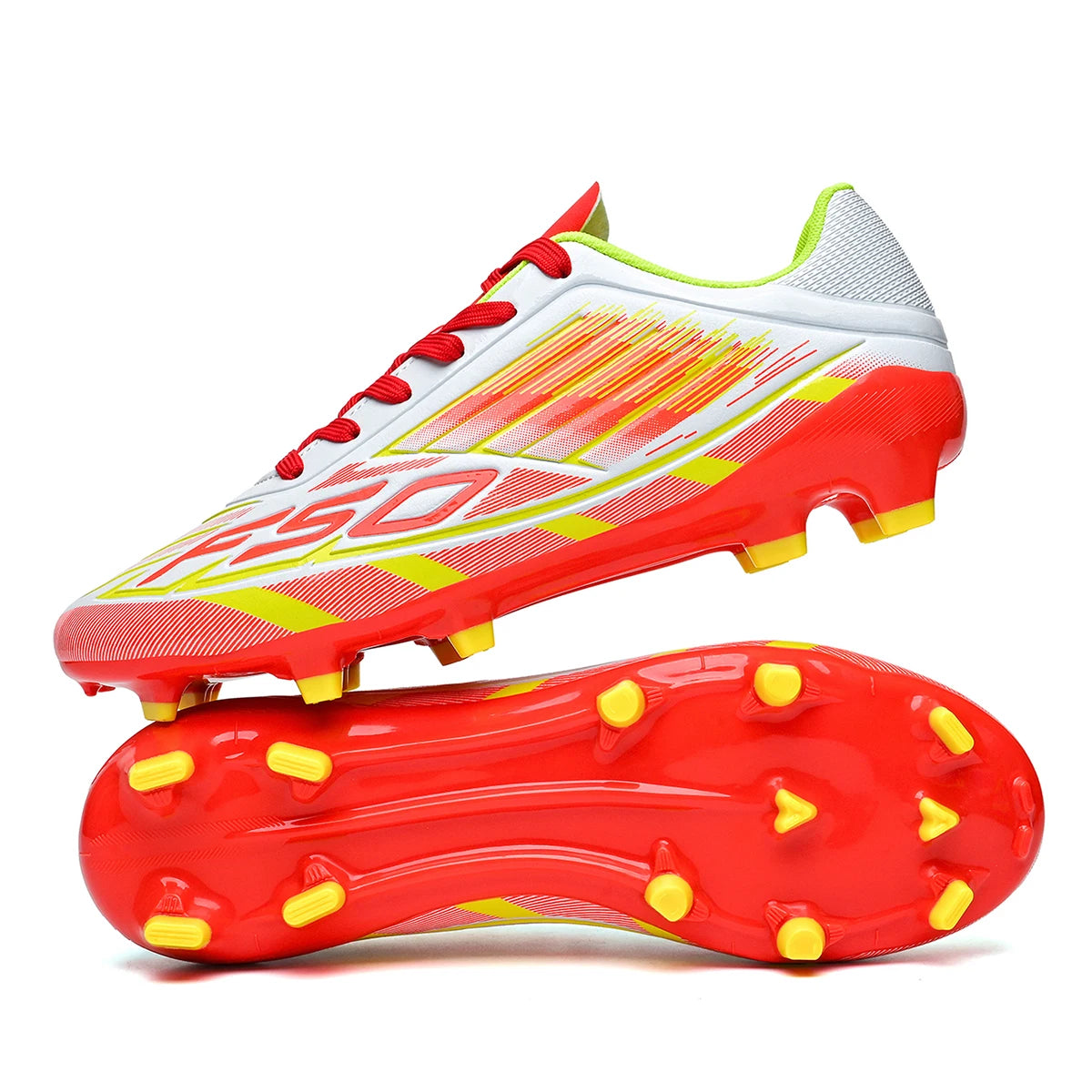 Chaussures de football AG FG pour adultes, tissu PU doux et agréable pour la peau, semelle extérieure antidérapante en TPU, résistantes à l'usure, pour les matchs sur gazon du week-end