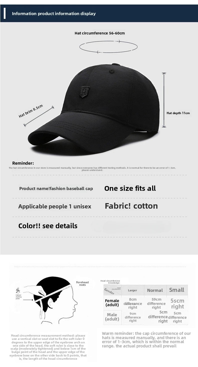 Men's /Women's Spring /Summer Thin Quick-drying Sun Hats Running Sports Baseball Caps Sunshade and Sunscreen Peaked Caps