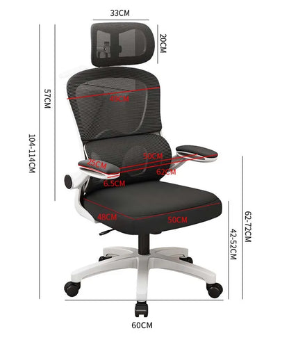 Chaise de jeu ergonomique avec support lombaire, appui-tête réglable en hauteur, rotation à 360° °   Chaise de bureau pivotante avec dossier en maille pour les joueurs