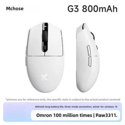 Mouse wireless MCHOSE G3 V2 PRO Bluetooth Tri Mode ergonomico e leggero per laptop, ufficio e gaming, accessori per computer