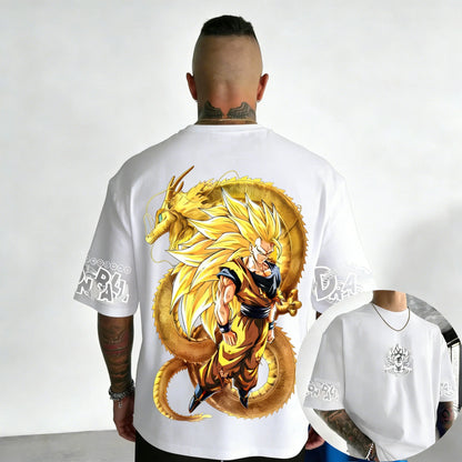 Koszulka bawełniana z motywem anime Dragon Ball – Super Saiyan 3, model wspólnej marki, damska i męska, nowa letnia, luźna, codzienna, w dużym rozmiarze, z krótkim rękawem