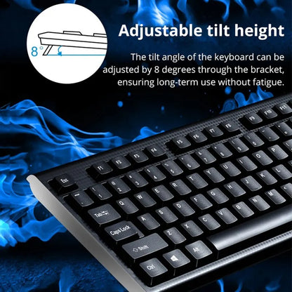 Q9 Einzelne Tastatur USB, quadratischer Anschluss, für Büro und Zuhause, PS2-Rundanschluss, kabelgebunden, für Desktop-Computer