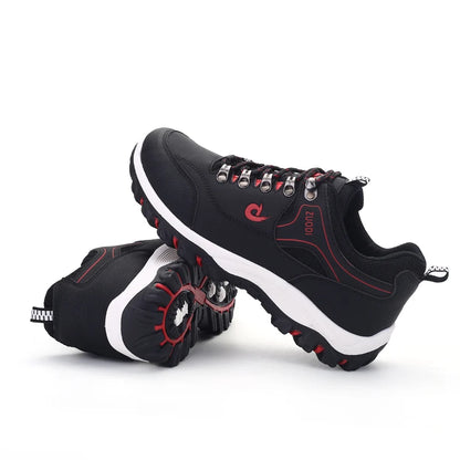 Sapatos casuais em pele para homem, ténis leves de caminhada para primavera, outono e inverno