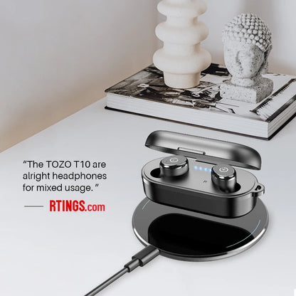 TOZO T10 Bluetooth 5.3 Earphones ,Wireless Headphones , AI Enhanced Calling With Deep Bass, IPX8 Waterproof Earbuds ,45H Play