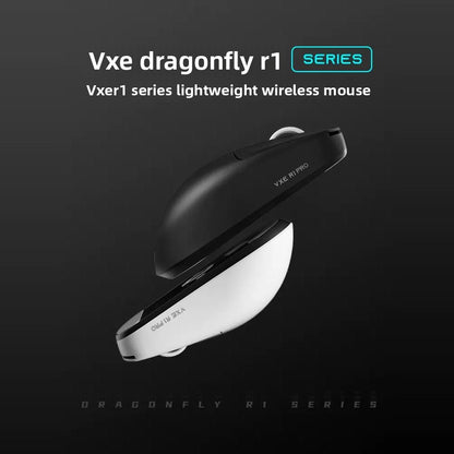 Mouse wireless ergonomico leggero VXE Dragonfly R1 con sensore PAW3395, mouse da gaming tri-mode a bassa latenza per PC, giocatori, ufficio e regalo
